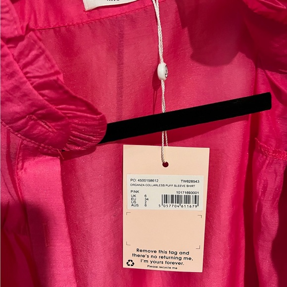 Missguided puff sleeve sheer pink blouse - Picture 4 of 4